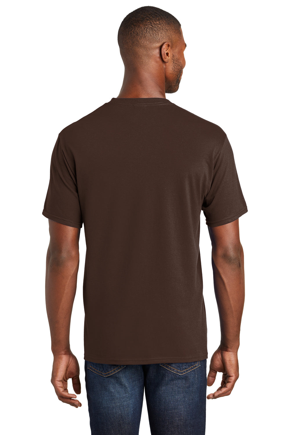 Port & Company PC450 Mens Fan Favorite Short Sleeve Crewneck T-Shirt Chocolate Brown Back