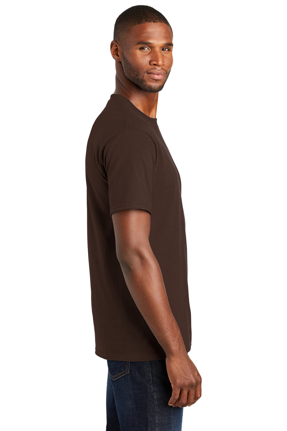Port & Company PC450 Mens Fan Favorite Short Sleeve Crewneck T-Shirt Chocolate Brown Side
