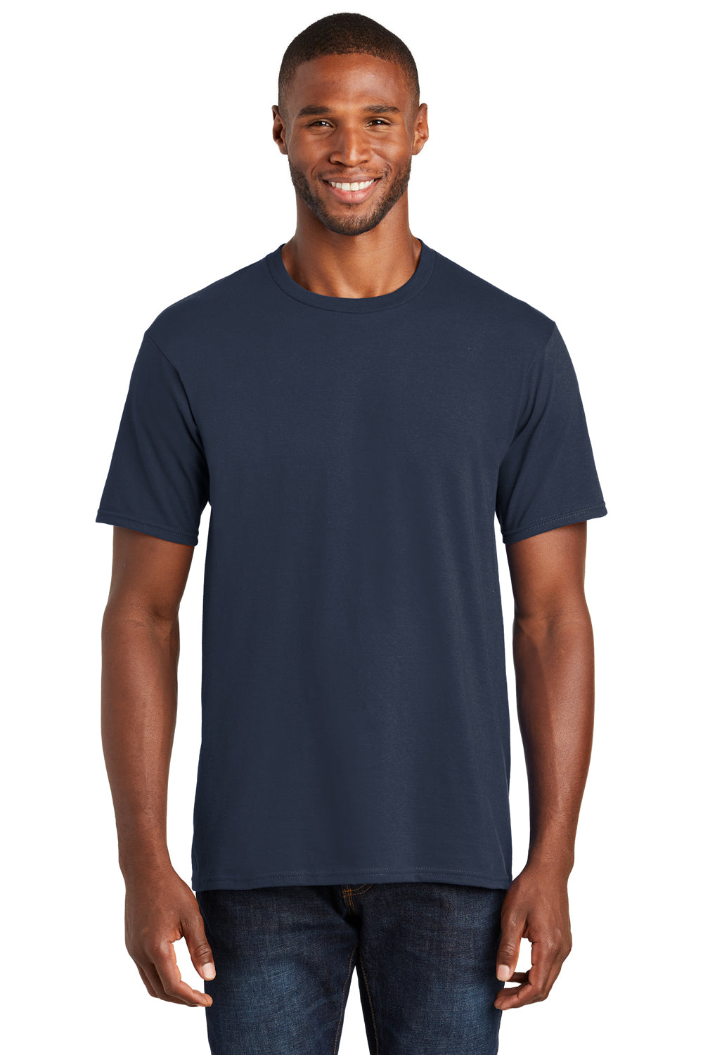 Port & Company PC450 Mens Fan Favorite Short Sleeve Crewneck T-Shirt Deep Navy Blue Front