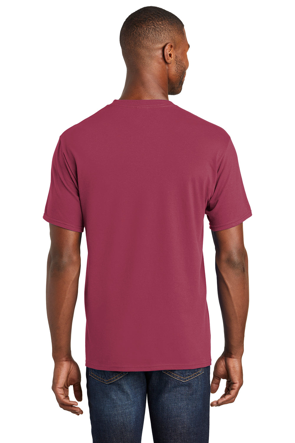 Port & Company PC450 Mens Fan Favorite Short Sleeve Crewneck T-Shirt Garnet Red Back