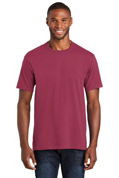 Port & Company PC450 Mens Fan Favorite Short Sleeve Crewneck T-Shirt Garnet Red Front