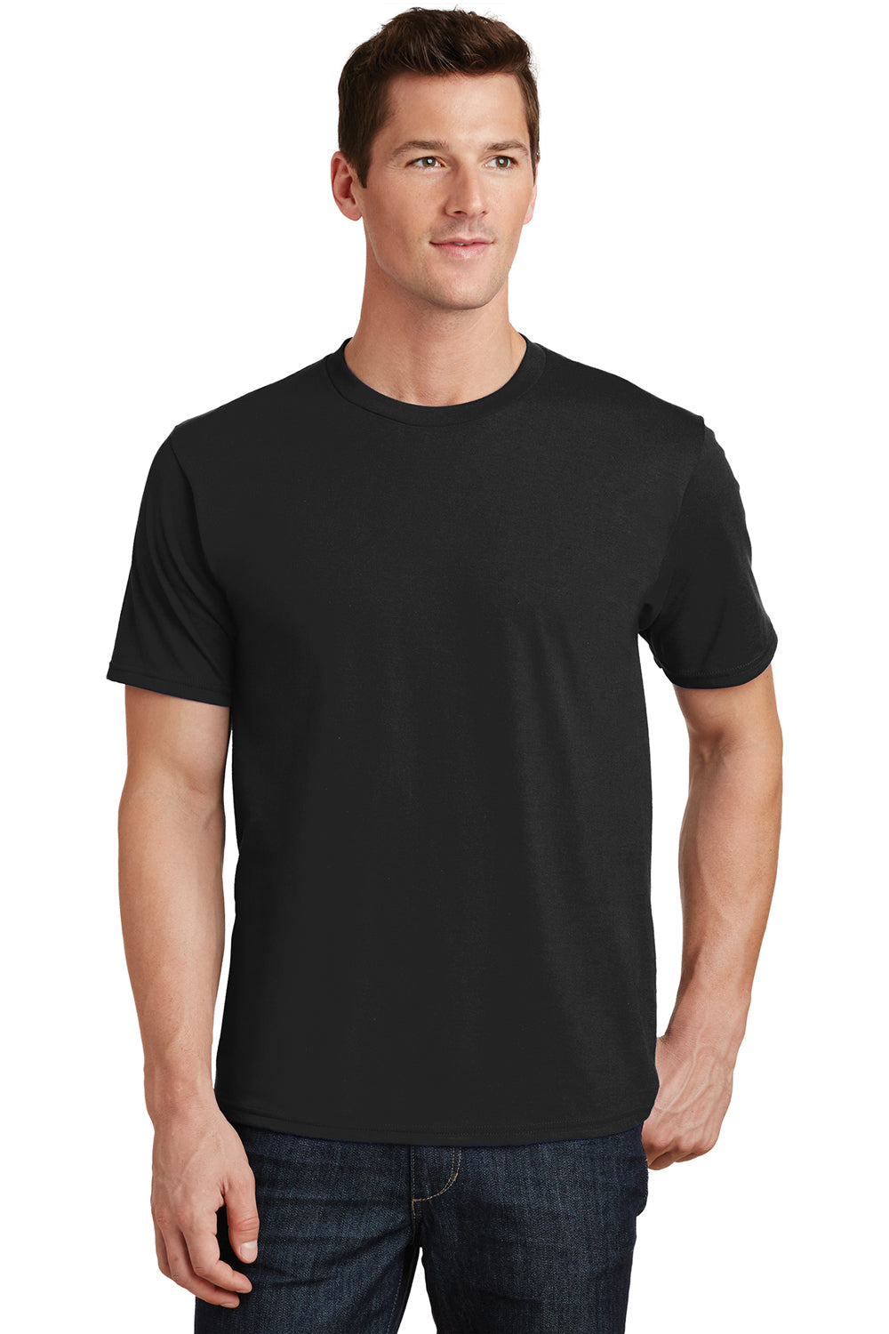 Port & Company PC450 Mens Fan Favorite Short Sleeve Crewneck T-Shirt Black Front