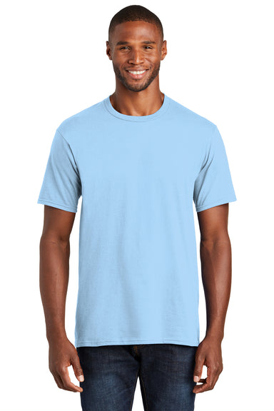 Port & Company PC450 Mens Fan Favorite Short Sleeve Crewneck T-Shirt Light Blue Front