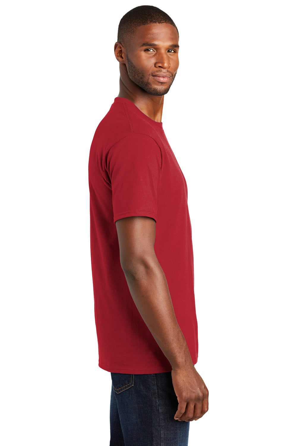 Port & Company PC450 Mens Fan Favorite Short Sleeve Crewneck T-Shirt Team Cardinal Red Side