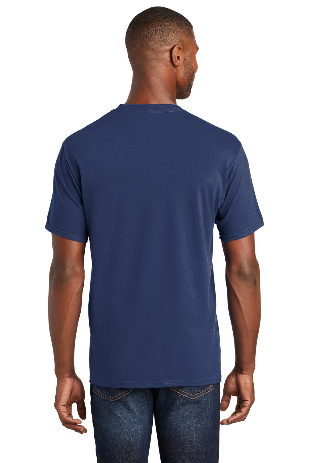 Port & Company PC450 Mens Fan Favorite Short Sleeve Crewneck T-Shirt Navy Blue Back