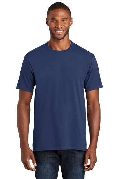 Port & Company PC450 Mens Fan Favorite Short Sleeve Crewneck T-Shirt Navy Blue Front
