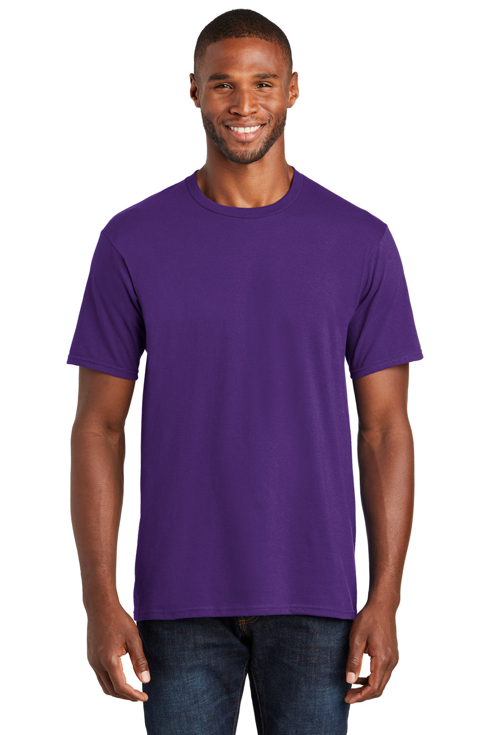 Port & Company PC450 Mens Fan Favorite Short Sleeve Crewneck T-Shirt Purple Front