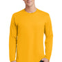 Port & Company Mens Fan Favorite Long Sleeve Crewneck T-Shirt - Bright Gold