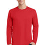 Port & Company Mens Fan Favorite Long Sleeve Crewneck T-Shirt - Bright Red