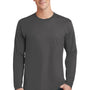 Port & Company Mens Fan Favorite Long Sleeve Crewneck T-Shirt - Charcoal Grey