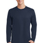 Port & Company Mens Fan Favorite Long Sleeve Crewneck T-Shirt - Deep Navy Blue