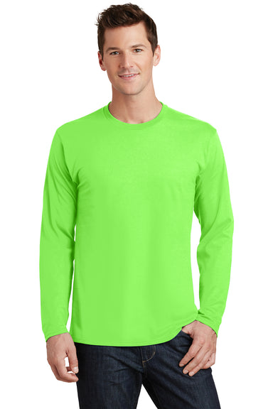 Port & Company PC450LS Mens Fan Favorite Long Sleeve Crewneck T-Shirt Flash Green Front