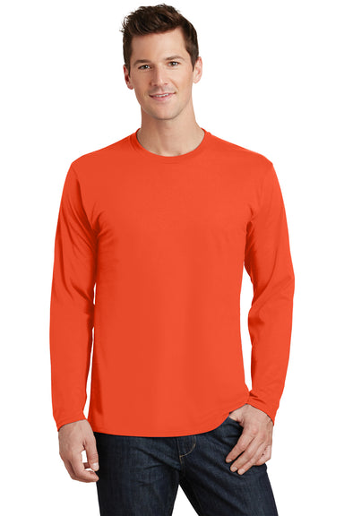 Port & Company PC450LS Mens Fan Favorite Long Sleeve Crewneck T-Shirt Orange Front