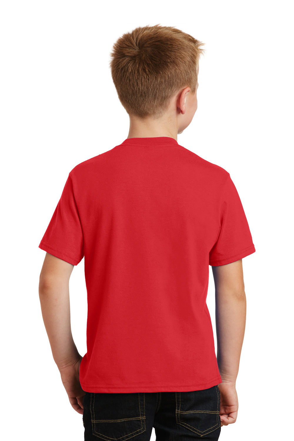 Port & Company PC450Y Youth Fan Favorite Short Sleeve Crewneck T-Shirt Red Back