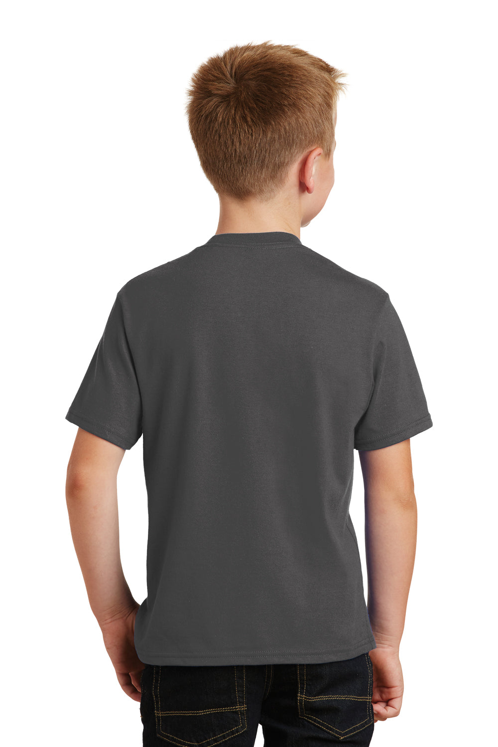 Port & Company PC450Y Youth Fan Favorite Short Sleeve Crewneck T-Shirt Charcoal Grey Back