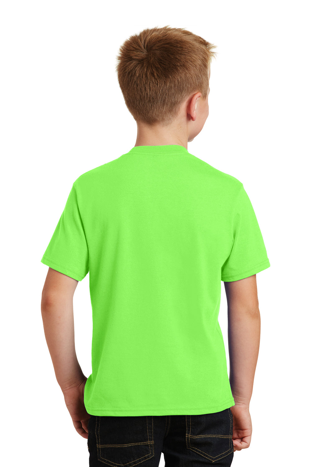 Port & Company PC450Y Youth Fan Favorite Short Sleeve Crewneck T-Shirt Flash Green Back