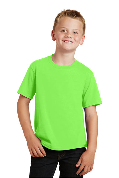 Port & Company PC450Y Youth Fan Favorite Short Sleeve Crewneck T-Shirt Flash Green Front