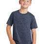 Port & Company Youth Fan Favorite Short Sleeve Crewneck T-Shirt - Heather Navy Blue