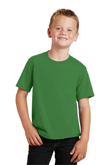 Port & Company PC450Y Youth Fan Favorite Short Sleeve Crewneck T-Shirt Kiwi Green Front