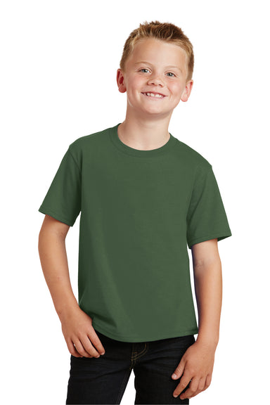 Port & Company PC450Y Youth Fan Favorite Short Sleeve Crewneck T-Shirt Olive Green Front