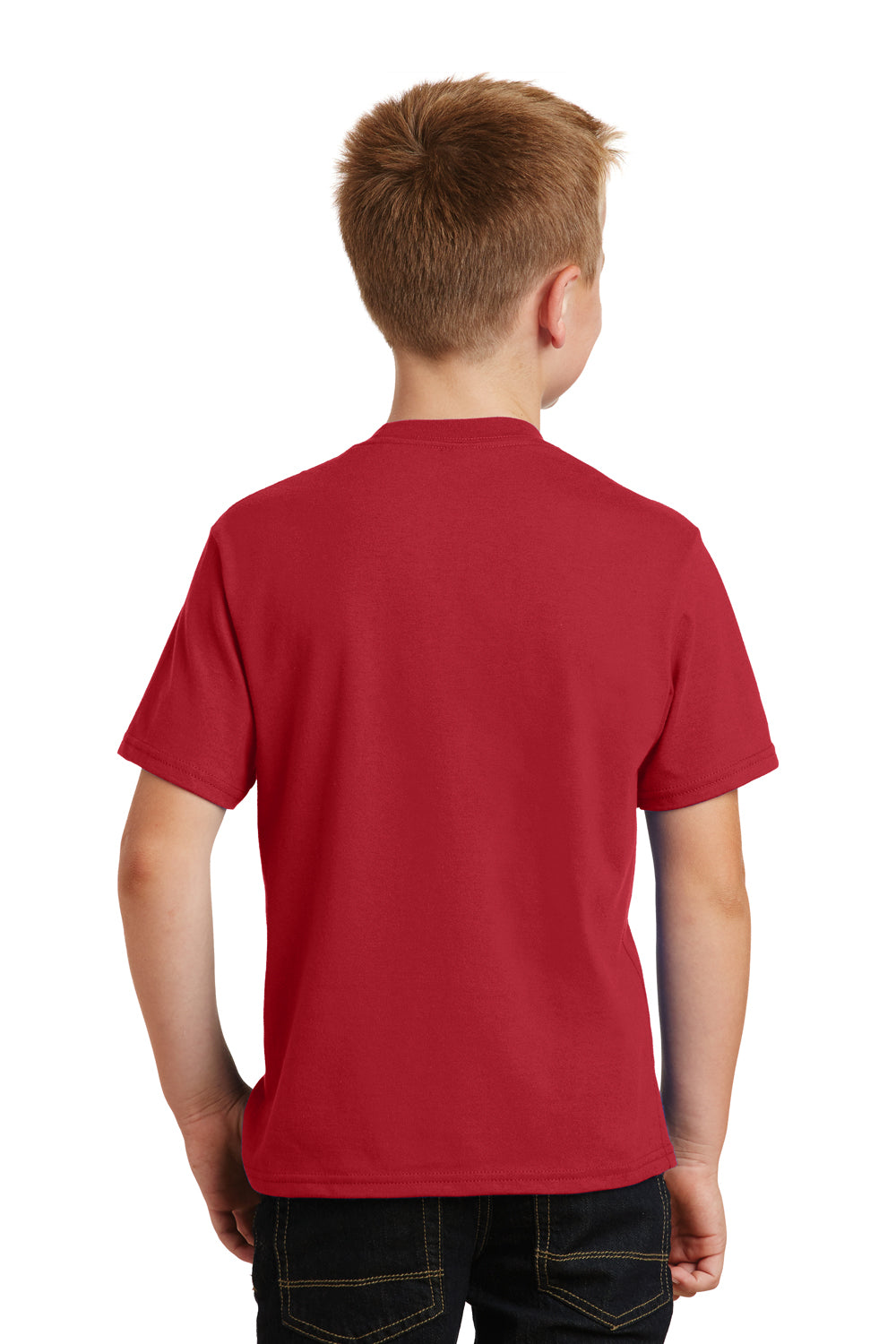 Port & Company PC450Y Youth Fan Favorite Short Sleeve Crewneck T-Shirt Cardinal Red Back