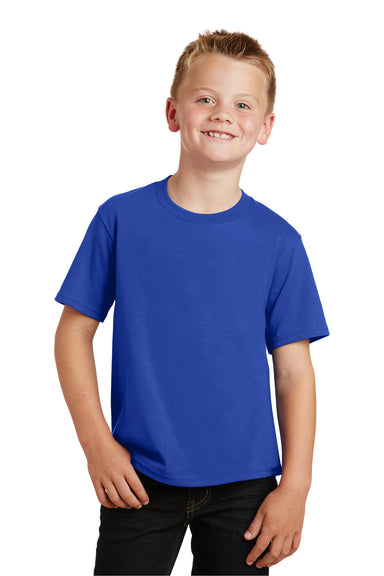 Port & Company PC450Y Youth Fan Favorite Short Sleeve Crewneck T-Shirt Royal Blue Front