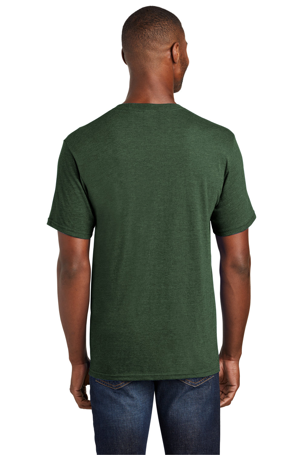 Port & Company PC455 Mens Fan Favorite Short Sleeve Crewneck T-Shirt Heather Forest Green Back