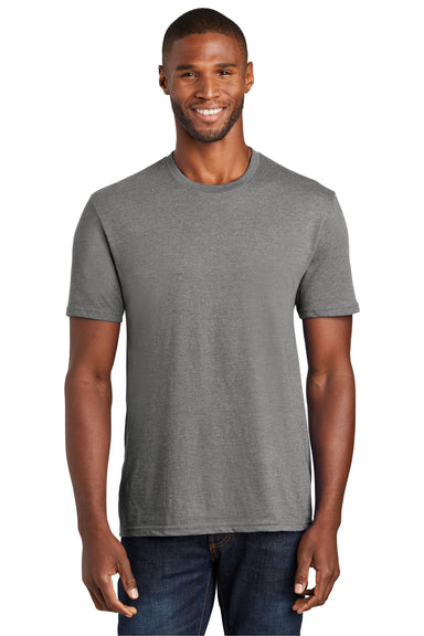 Port & Company PC455 Mens Fan Favorite Short Sleeve Crewneck T-Shirt Heather Graphite Grey Front