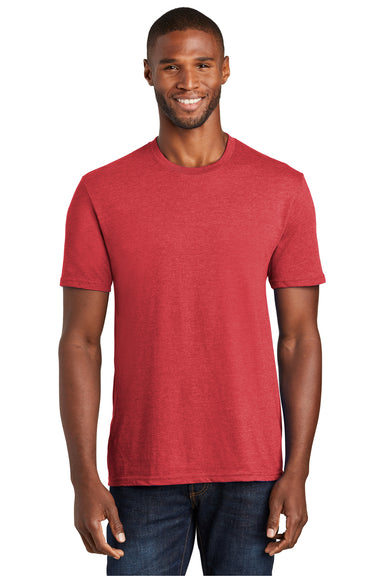 Port & Company PC455 Mens Fan Favorite Short Sleeve Crewneck T-Shirt Heather Cardinal Red Front