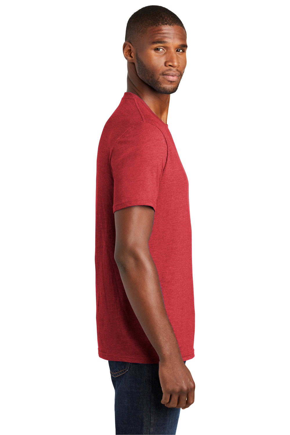 Port & Company PC455 Mens Fan Favorite Short Sleeve Crewneck T-Shirt Heather Cardinal Red Side