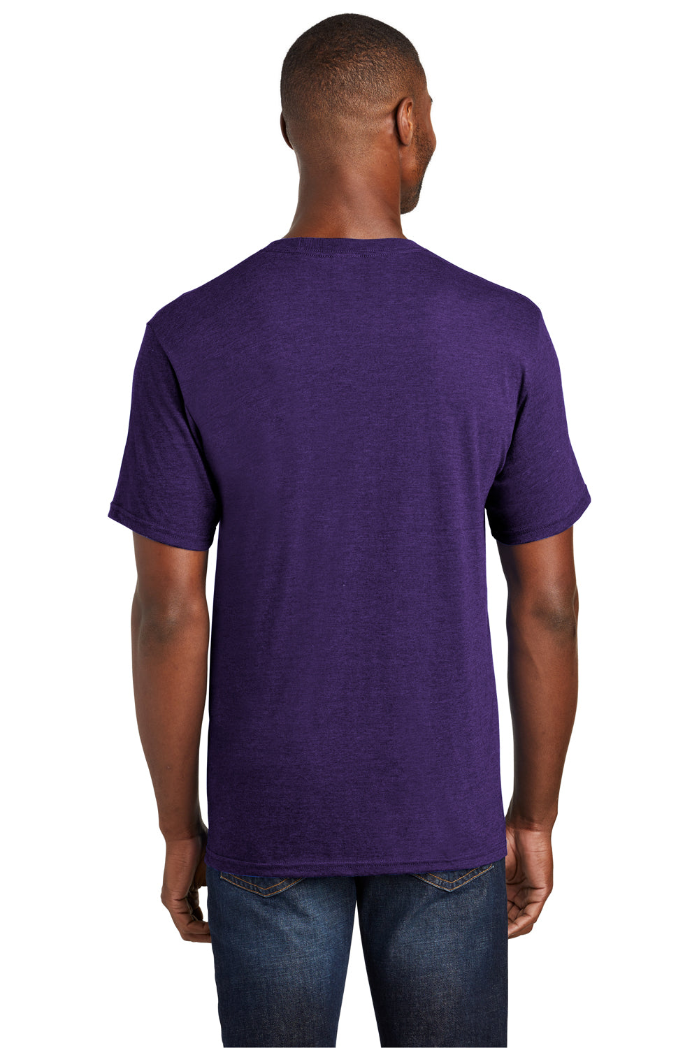 Port & Company PC455 Mens Fan Favorite Short Sleeve Crewneck T-Shirt Heather Purple Back