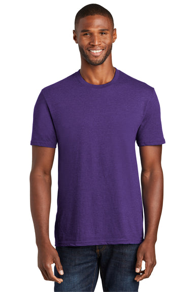 Port & Company PC455 Mens Fan Favorite Short Sleeve Crewneck T-Shirt Heather Purple Front