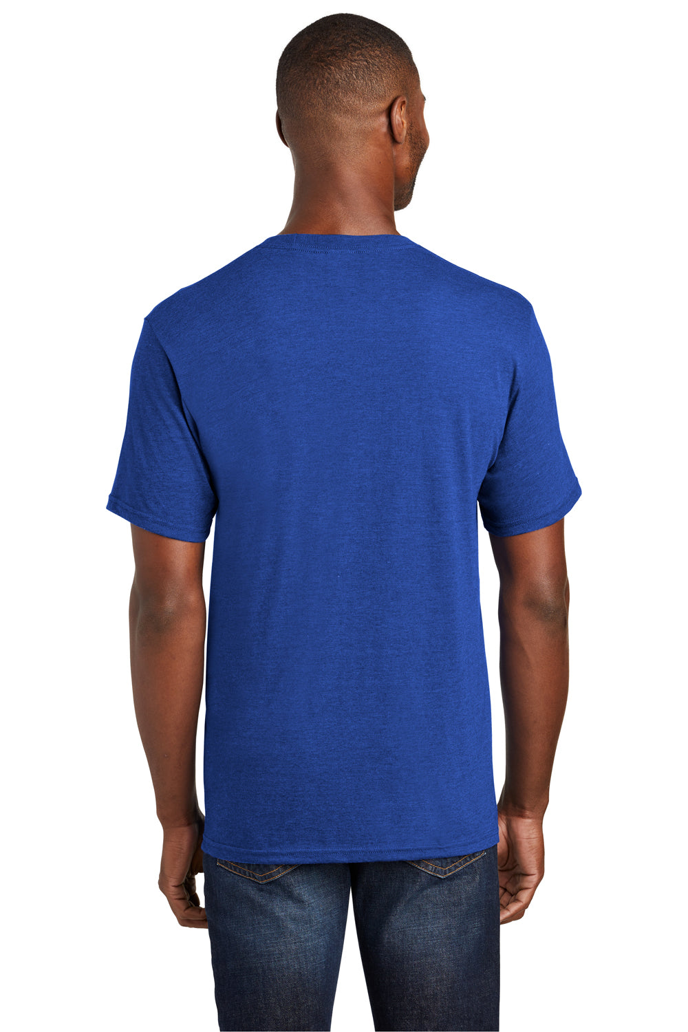 Port & Company PC455 Mens Fan Favorite Short Sleeve Crewneck T-Shirt Heather Royal Blue Back