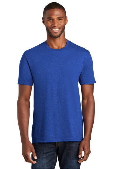 Port & Company PC455 Mens Fan Favorite Short Sleeve Crewneck T-Shirt Heather Royal Blue Front