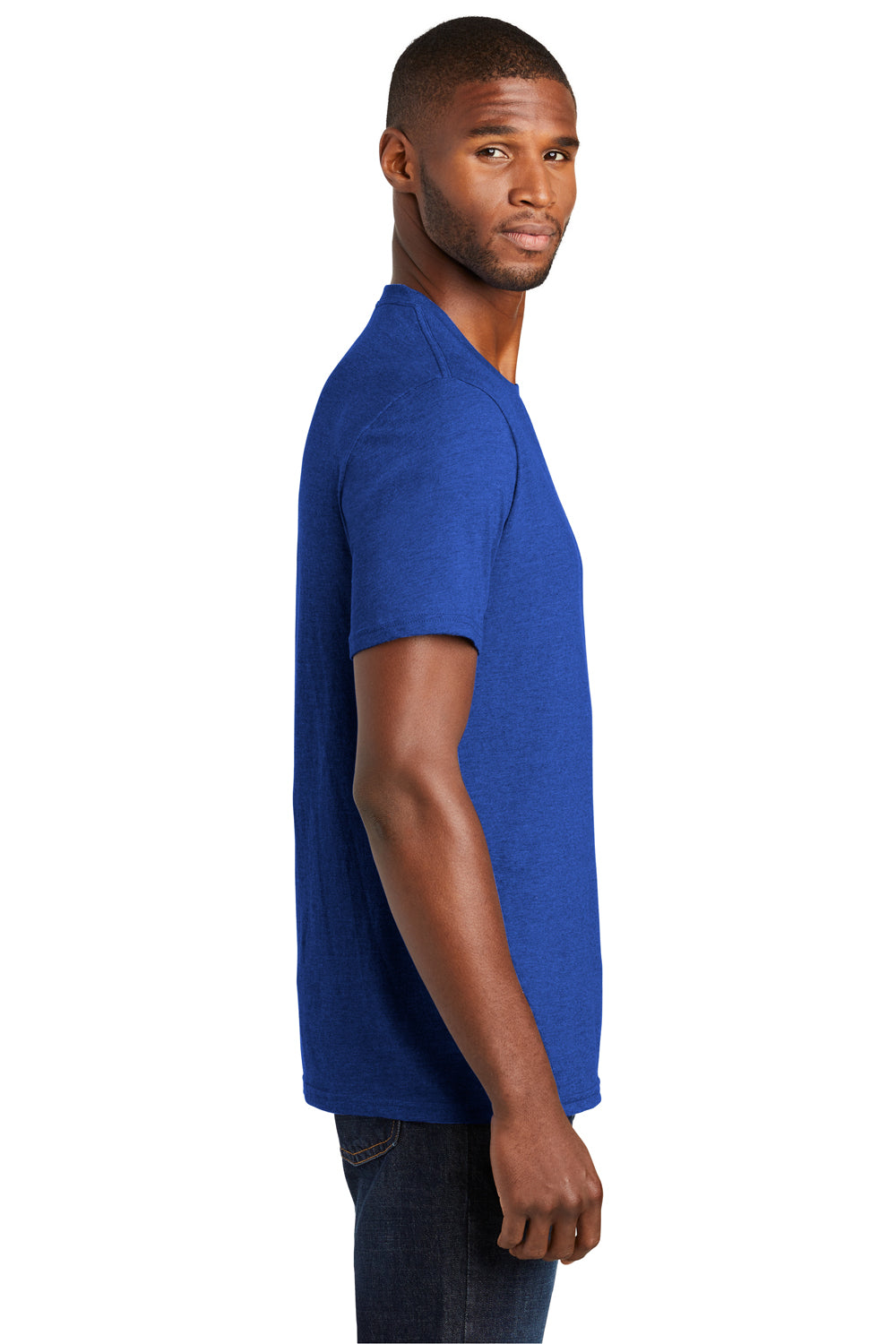 Port & Company PC455 Mens Fan Favorite Short Sleeve Crewneck T-Shirt Heather Royal Blue Side
