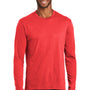 Port & Company Mens Fan Favorite Long Sleeve Crewneck T-Shirt - Heather Bright Red