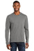 Port & Company PC455LS Mens Fan Favorite Long Sleeve Crewneck T-Shirt Heather Graphite Grey Front