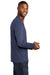 Port & Company PC455LS Mens Fan Favorite Long Sleeve Crewneck T-Shirt Heather Navy Blue Side