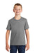 Port & Company PC455Y Youth Fan Favorite Short Sleeve Crewneck T-Shirt Heather Graphite Grey Front