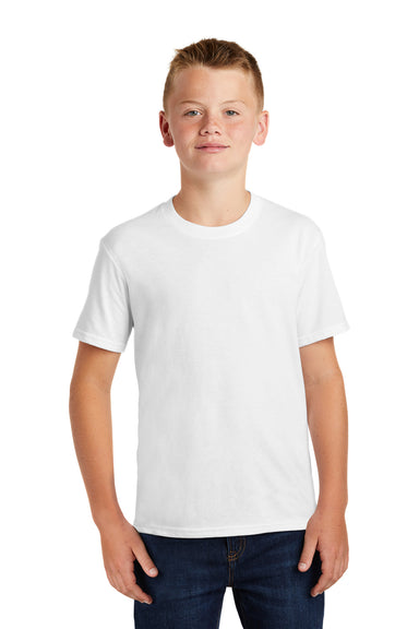 Port & Company PC455Y Youth Fan Favorite Short Sleeve Crewneck T-Shirt White Front