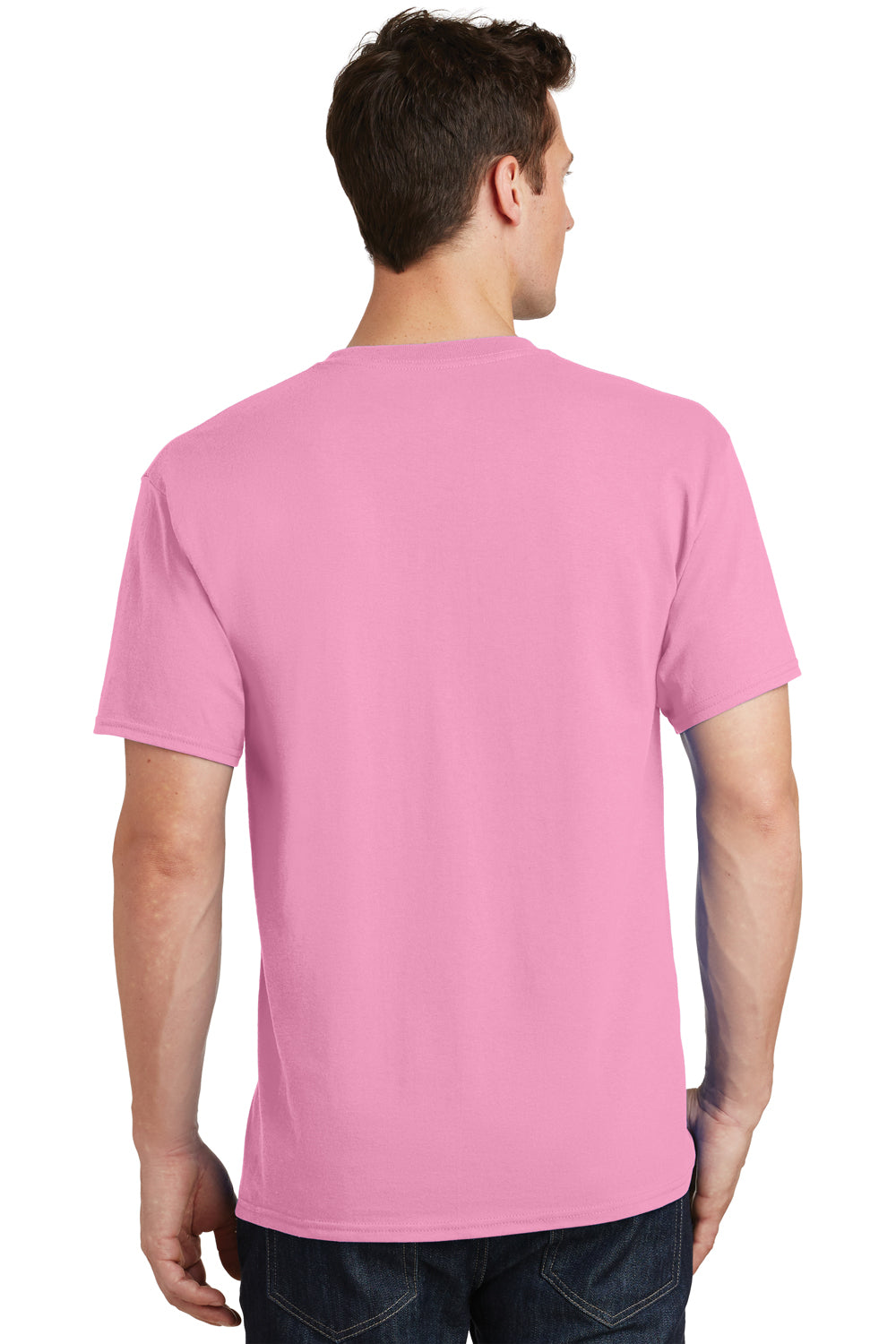 Port & Company PC54 Mens Core Short Sleeve Crewneck T-Shirt Candy Pink Back