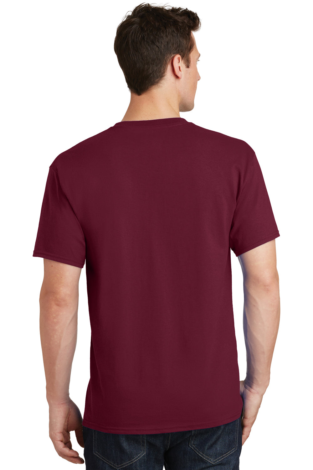 Port & Company PC54 Mens Core Short Sleeve Crewneck T-Shirt Cardinal Red Back
