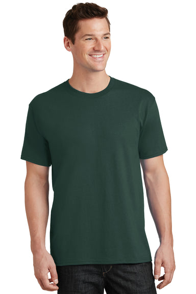 Port & Company PC54 Mens Core Short Sleeve Crewneck T-Shirt Dark Green Front