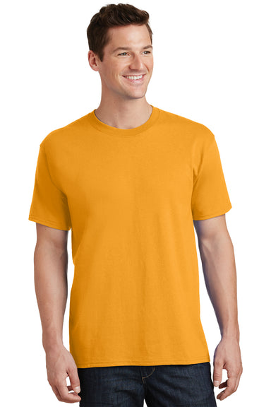 Port & Company PC54 Mens Core Short Sleeve Crewneck T-Shirt Gold Front