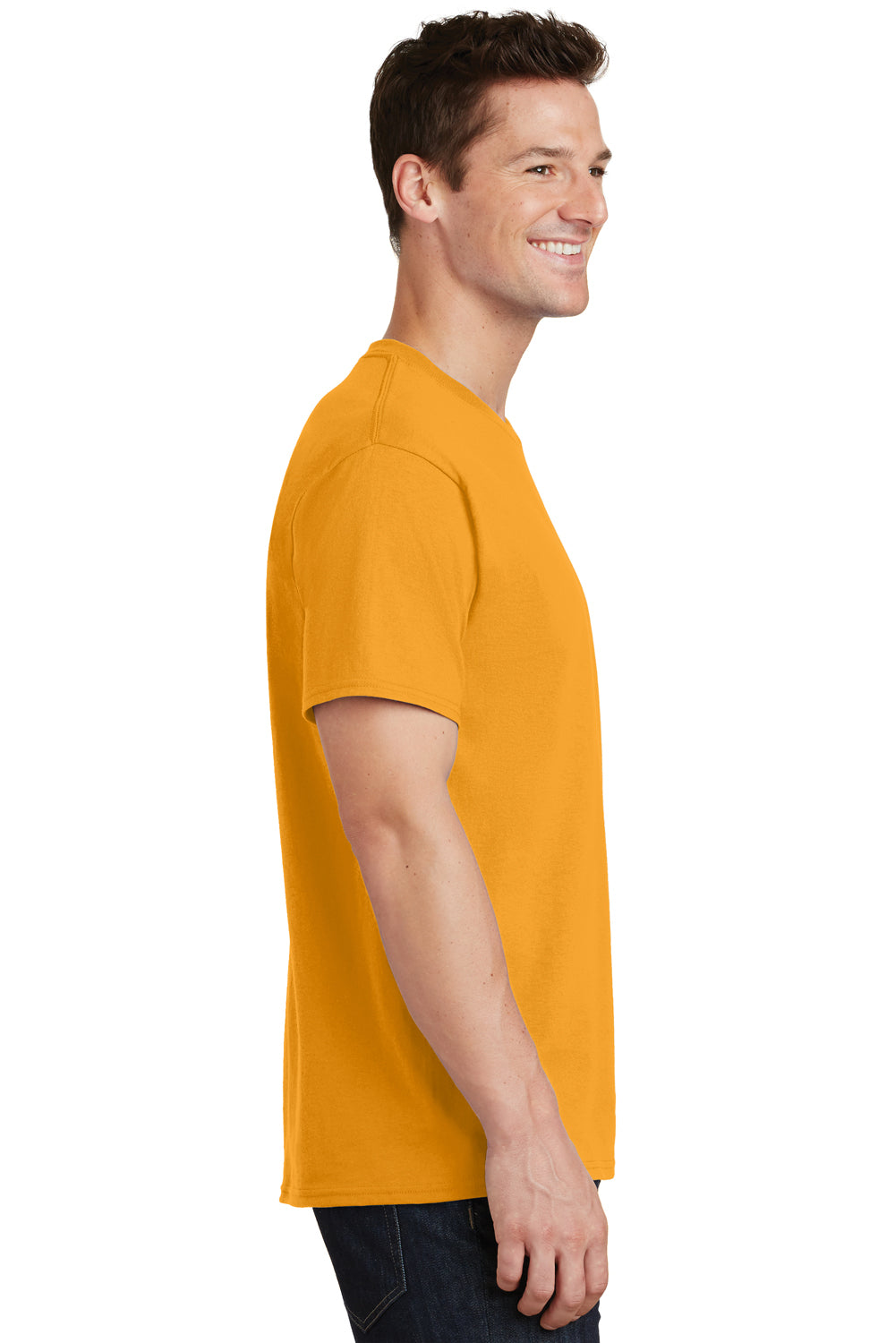 Port & Company PC54 Mens Core Short Sleeve Crewneck T-Shirt Gold Side