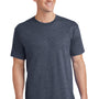 Port & Company Mens Core Short Sleeve Crewneck T-Shirt - Heather Navy Blue