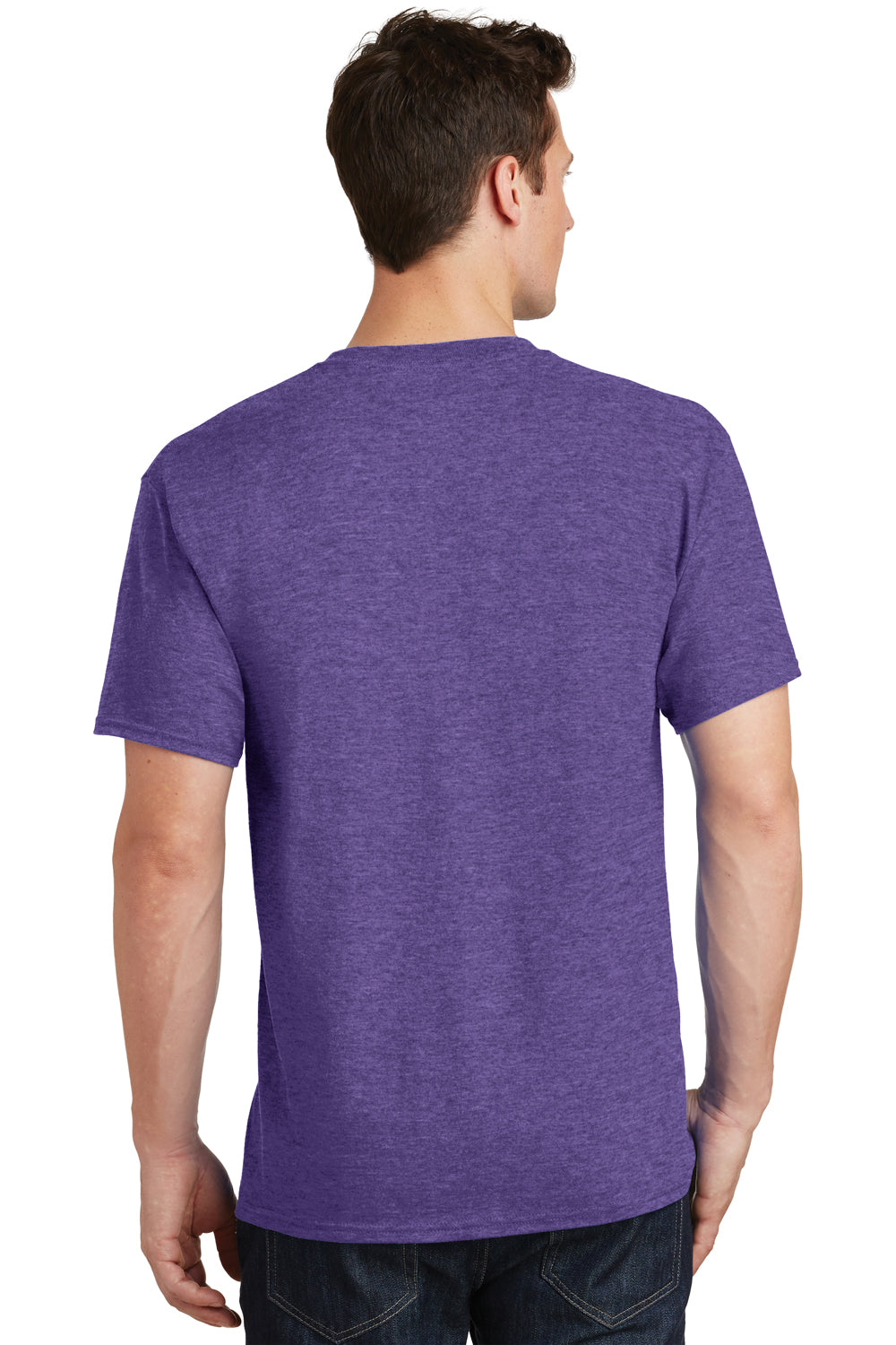 Port & Company PC54 Mens Core Short Sleeve Crewneck T-Shirt Heather Purple Back