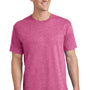 Port & Company Mens Core Short Sleeve Crewneck T-Shirt - Heather Sangria Pink