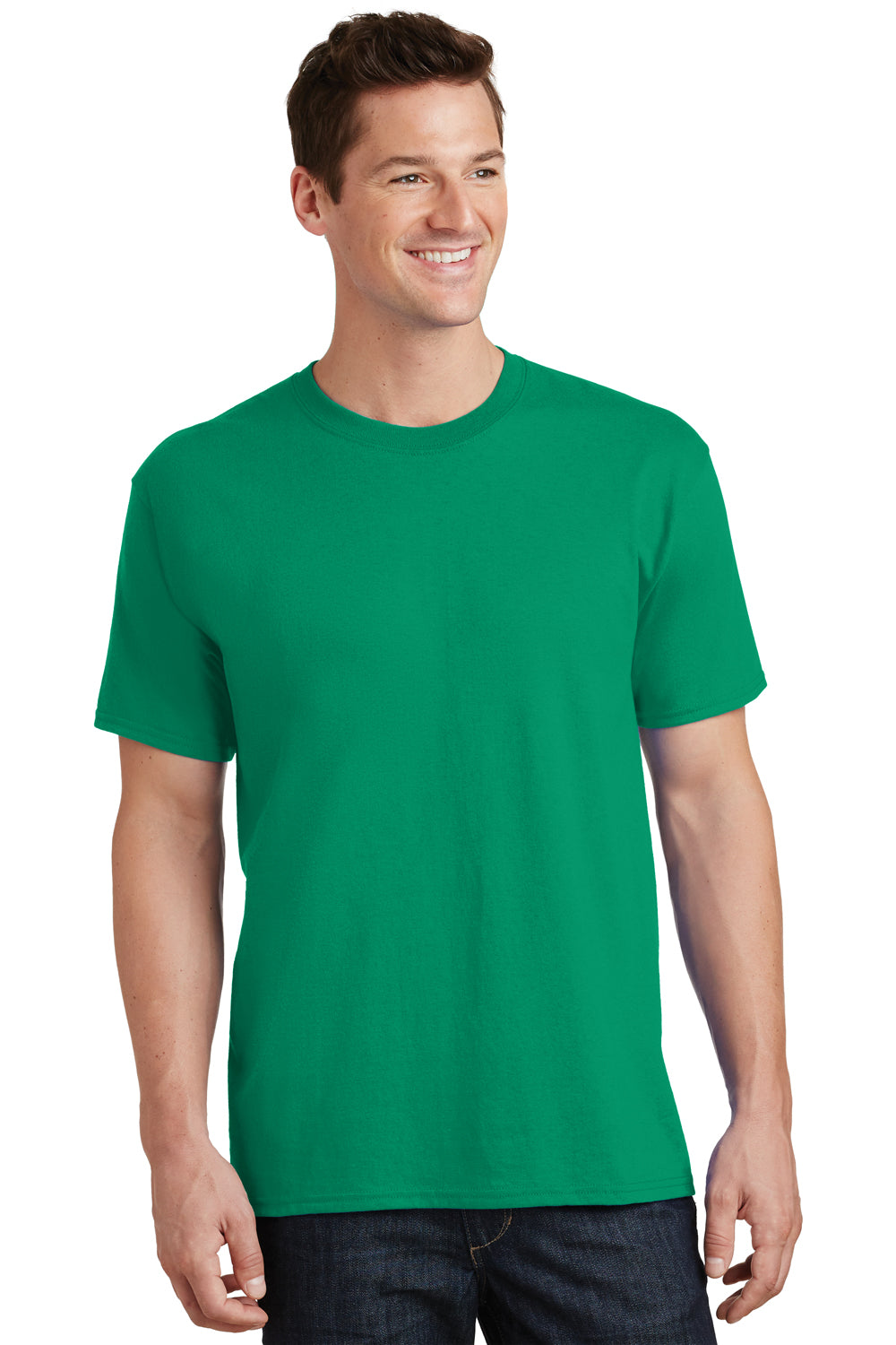 Port & Company PC54 Mens Core Short Sleeve Crewneck T-Shirt Kelly Green Front