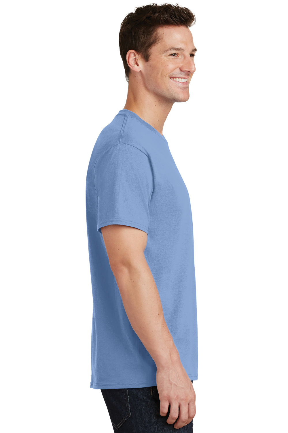 Port & Company PC54 Mens Core Short Sleeve Crewneck T-Shirt Light Blue Side